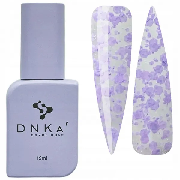 DNKa Top Hybrydowy z cekinami drobinkami fioletowe No Wipe 12ml Bubble