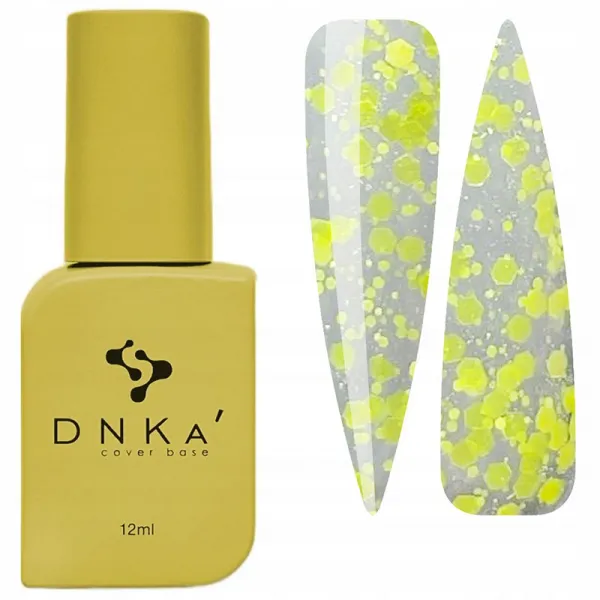 DNKa Top Hybrydowy z cekinami drobinkami zółte No Wipe 12ml sorbet