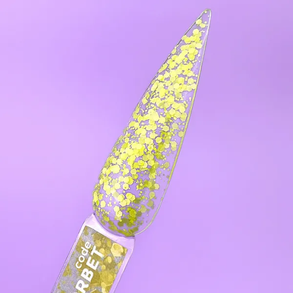 DNKa Top Hybrydowy z cekinami drobinkami zółte No Wipe 12ml sorbet