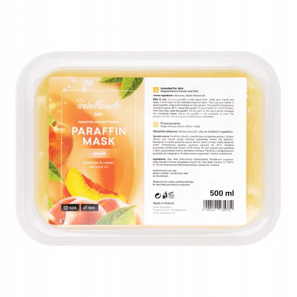 Isabellenails Paraffin Mask Parafina Peach 500 ml