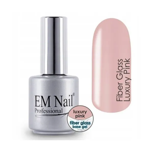 EmNail Fiber Glass Base Baza Luxury Pink 15 ml