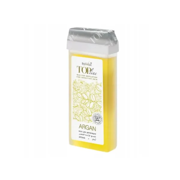 Wosk do depilacji skóry wrażliwej Top Line Argan 100 ml, Italwax
