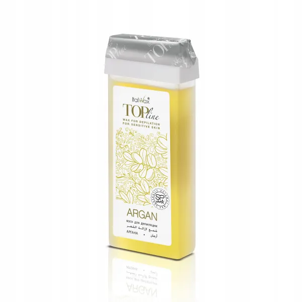 Wosk do depilacji skóry wrażliwej Top Line Argan 100 ml, Italwax
