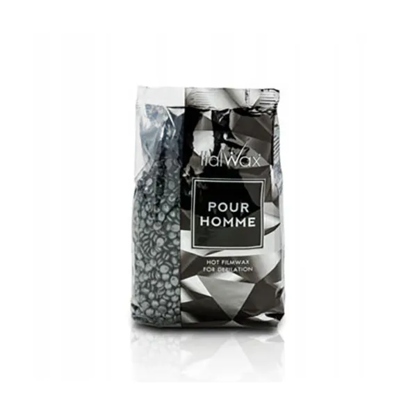 ItalWax Pour Homme Black Film Wax- wosk twardy granulki do depilacji 1kg