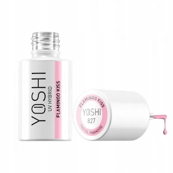 YOSHI #827 Lakier Hybrydowy UV LED do paznokci pastelowy FLAMINGO KISS 6ml