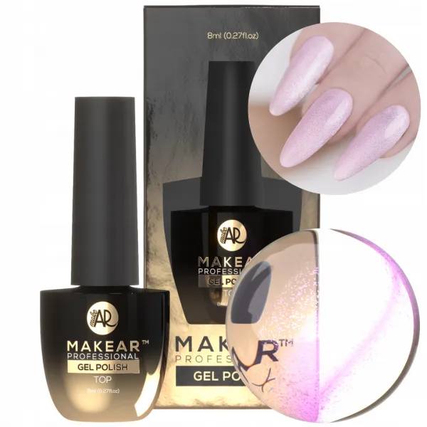 Makear Top No Wipe Cat Eye Pink 8 ml