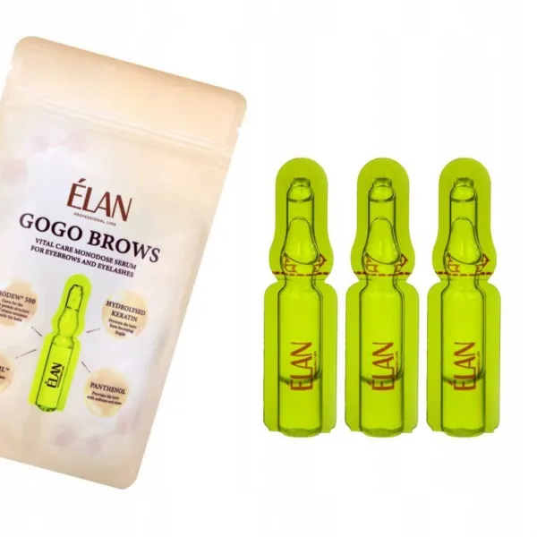 ELAN GOGO BROWS: Pielęgnacyjna ampułki do brwi i rzęs 10 szt.