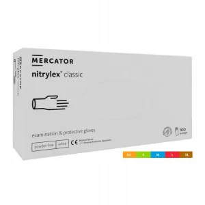 Mercator Rękawiczki Nitrylowe S White 100 szt/ 50 par
