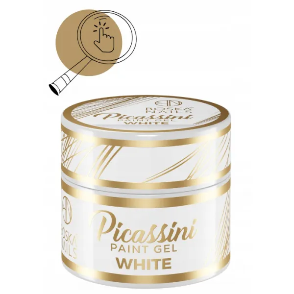 Boska Nails Żel Do Zdobień Picassini Paint Gel White 5 ml