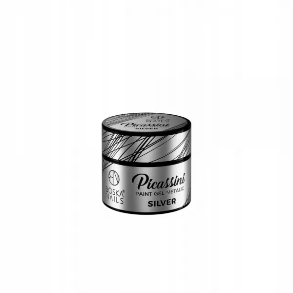 Boska Nails Żel Do Zdobień Picassini Paint Gel Silver 5 ml