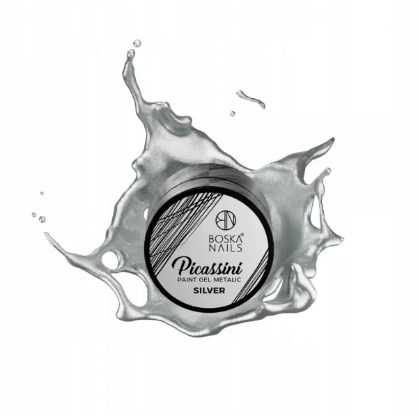 Boska Nails Żel Do Zdobień Picassini Paint Gel Silver 5 ml