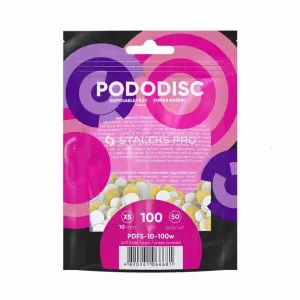 Staleks Pododisc Nakładki Białe 10 mm XS 100 grit 50 szt