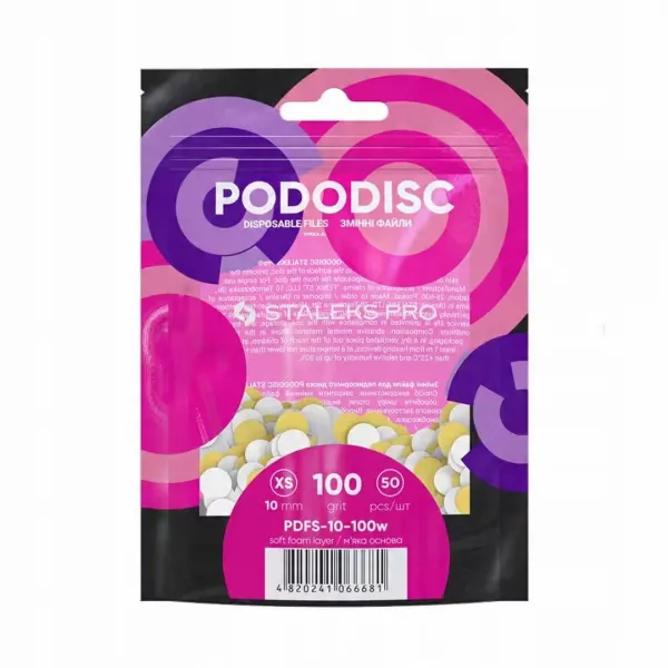Staleks Pododisc Nakładki Białe 10 mm XS 100 grit 50 szt