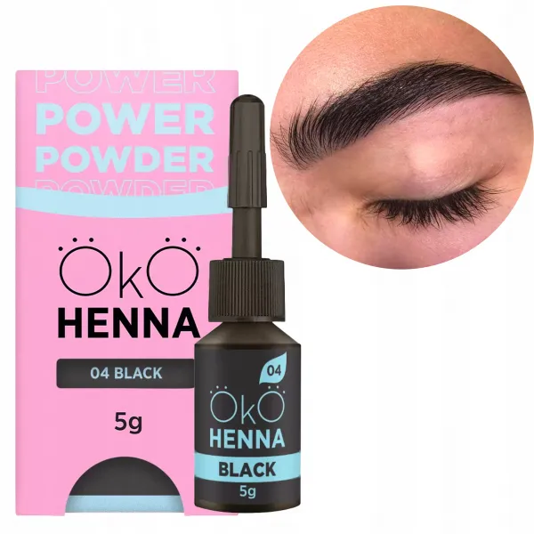 HENNA DO BRWI PUDROWA CZARNA OKO #04 BLACK 5g