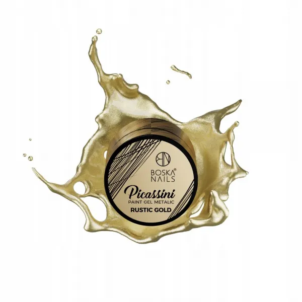 Metaliczny Złoty Żel do zdobień Metalic Paint Rustic Gold Boska Nails 5ml