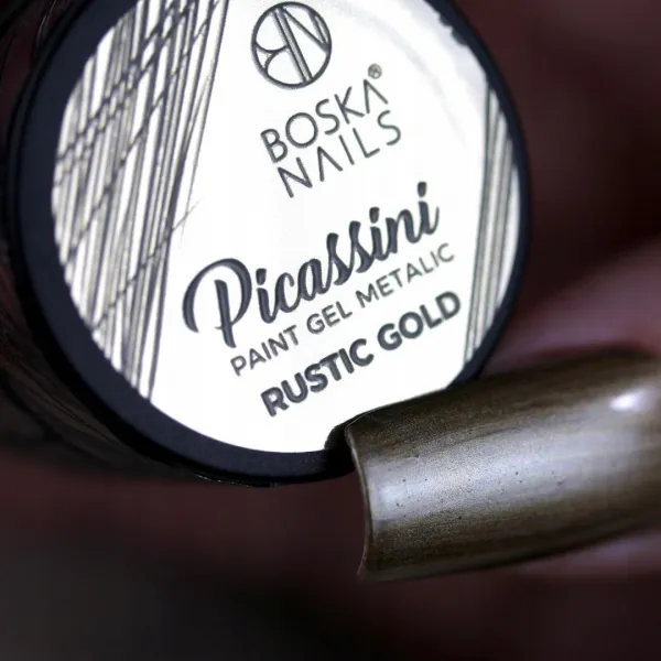 Metaliczny Złoty Żel do zdobień Metalic Paint Rustic Gold Boska Nails 5ml