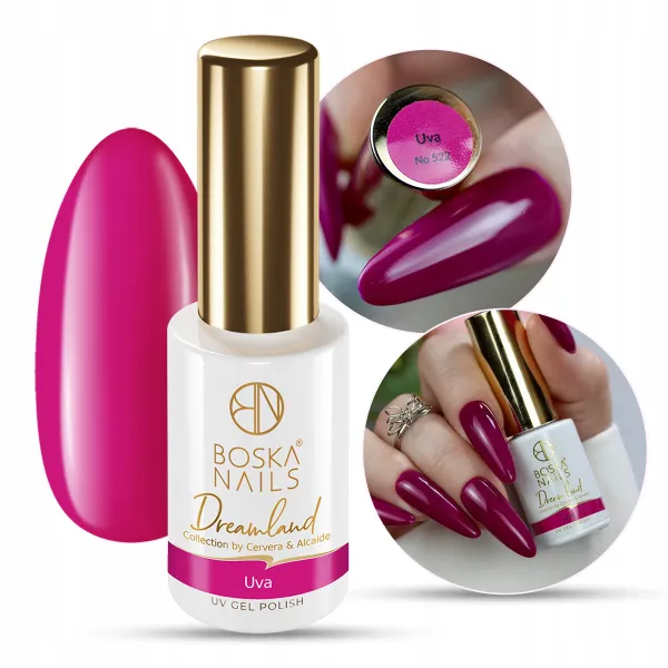 Wiśniowy Lakier hybrydowy Dreamland no 522 Uva Boska Nails 6 ml