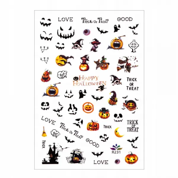 Halloween Naklejki Do Paznokci Cienkie Samoprzylepne Dynie Nietoperze