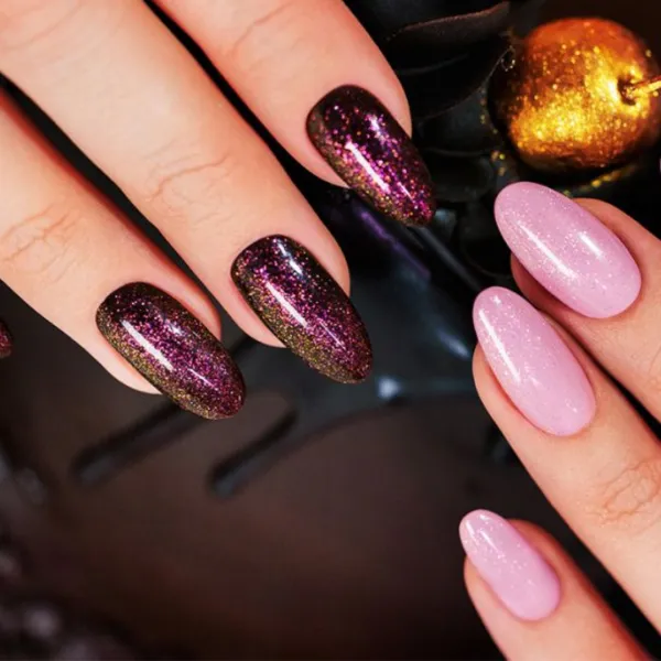 VICTORIA VYNN On Top Shimmer Top hybrydowy No Wipe z różową drobinką 8ml