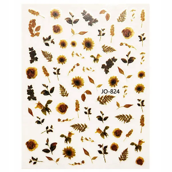 Em Nail Naklejki Do Paznokci Samoprzylepne Kwiaty JO-824