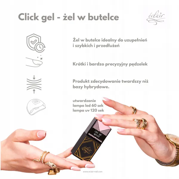 Eclair Click Gel CREAMY 14ml - żel do paznokci w butelce