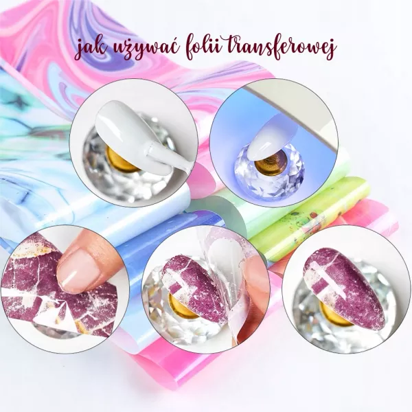 Folia Transferowa Lustrzana Do Paznokci Złota Holo 2
