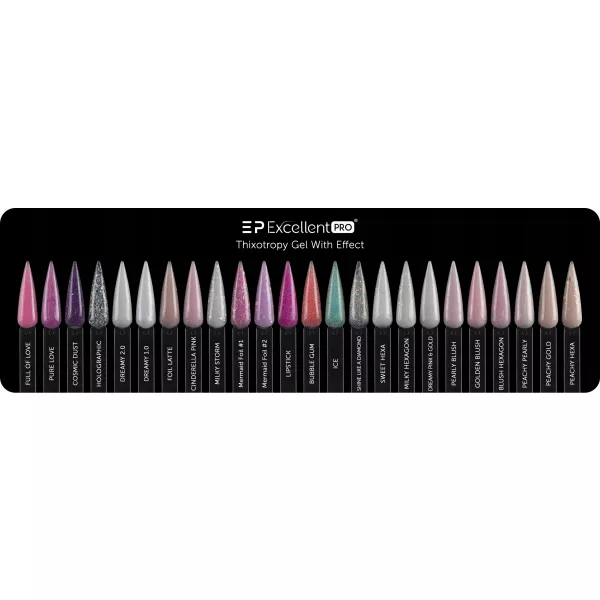 Excellent PRO Thixotropy gel with effect Dreamy Pink&Gold 50g