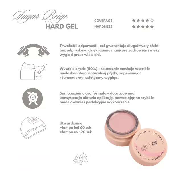 Eclair Nail SUGAR BEIGE Gel 50g - żel do paznokci