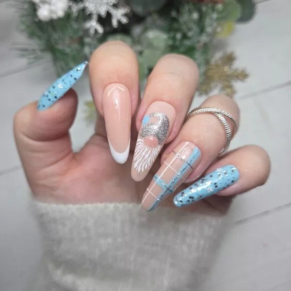 Yoshi Top Hybrydowy Do Paznokci HoHoTop 10ml - No.01 Srebrne Białe Drobinki