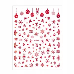 Naklejki Do Zdobienia Paznokci Samoprzylepne Świąteczne Czerwone WG444