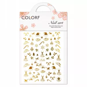 Naklejki Do Paznokci Cienkie Samoprzylepne Świąteczne Złote CB-149