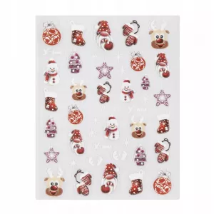 Naklejki Do Zdobienia Paznokci Samoprzylepne Świąteczne Zimowe SW0-47