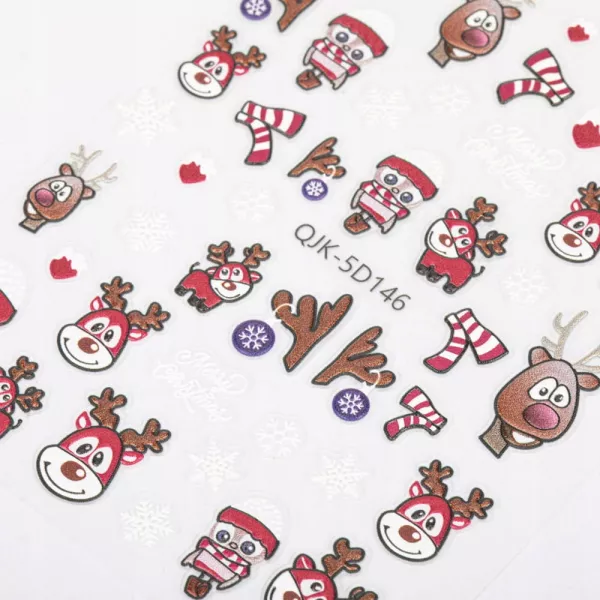 Naklejki Do Zdobienia Paznokci Samoprzylepne Świąteczne Zimowe QJK-5D146