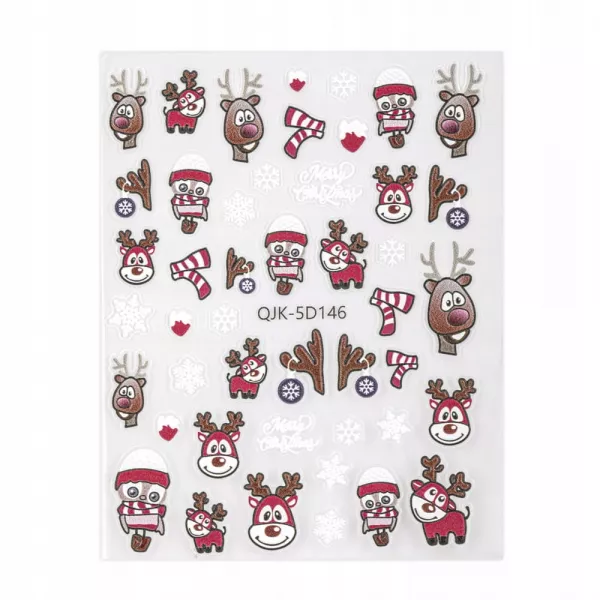 Naklejki Do Zdobienia Paznokci Samoprzylepne Świąteczne Zimowe QJK-5D146