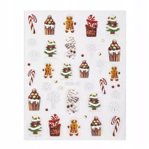 Naklejki Do Zdobienia Paznokci Samoprzylepne Świąteczne Zimowe SW0-42