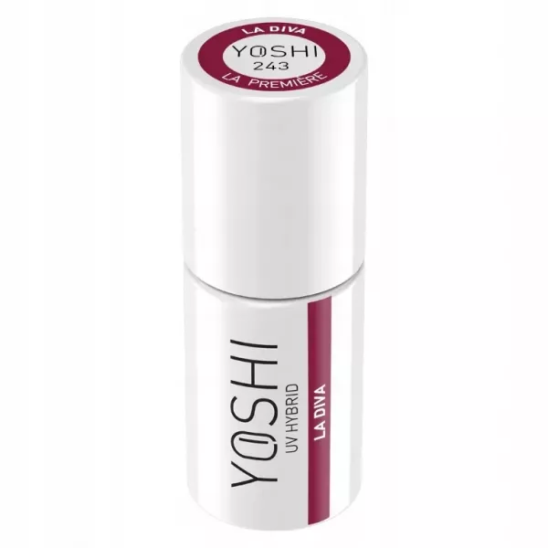 Yoshi Lakier Hybrydowy 243 La Diva 6 ml – TPO-free czerwono-bordowy