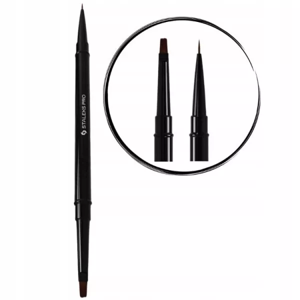 Staleks Pędzelek Dwustronny Do Zdobień i Zelu 7/4 NBE-01/04