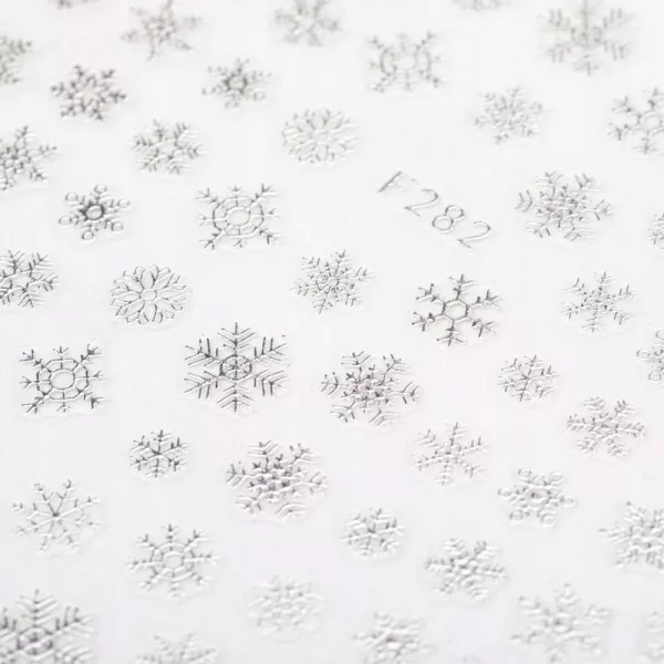Naklejki Samoprzylepne Cienkie Świąteczne Śnieżynki Srebrne F282