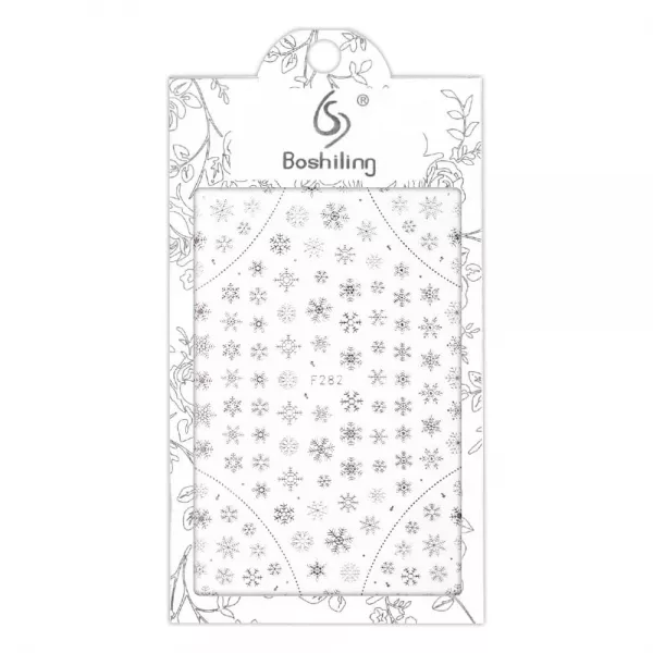 Naklejki Samoprzylepne Cienkie Świąteczne Śnieżynki Srebrne F282