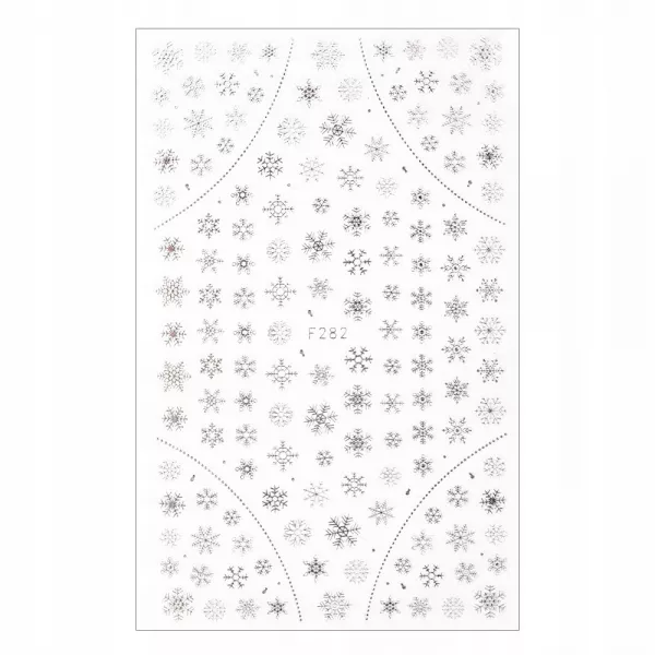 Naklejki Samoprzylepne Cienkie Świąteczne Śnieżynki Srebrne F282