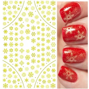 Naklejki Samoprzylepne Cienkie Świąteczne Śnieżynki Złota F282