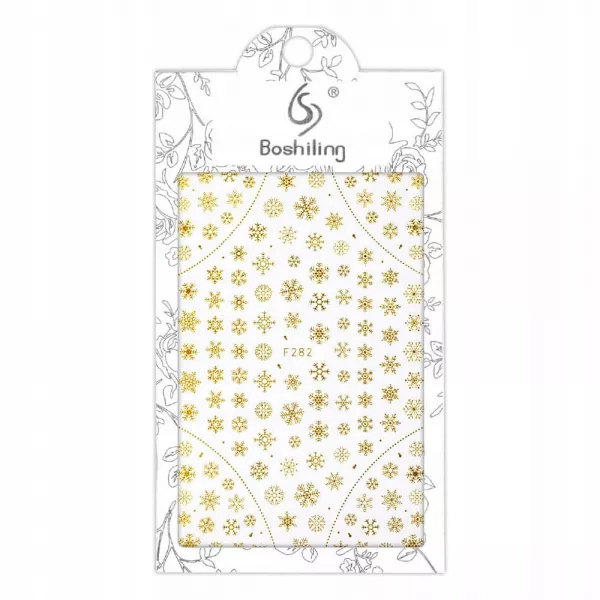 Naklejki Samoprzylepne Cienkie Świąteczne Śnieżynki Złota F282