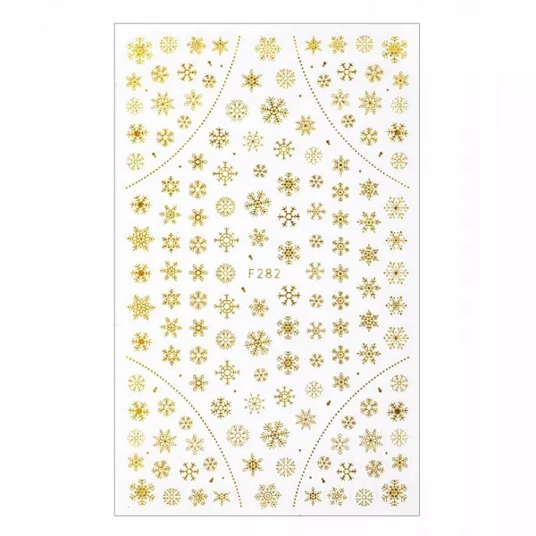 Naklejki Samoprzylepne Cienkie Świąteczne Śnieżynki Złota F282