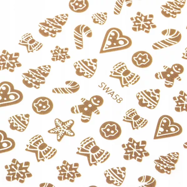 Naklejki Samoprzylepne Cienkie Świąteczne Pierniki SWA58