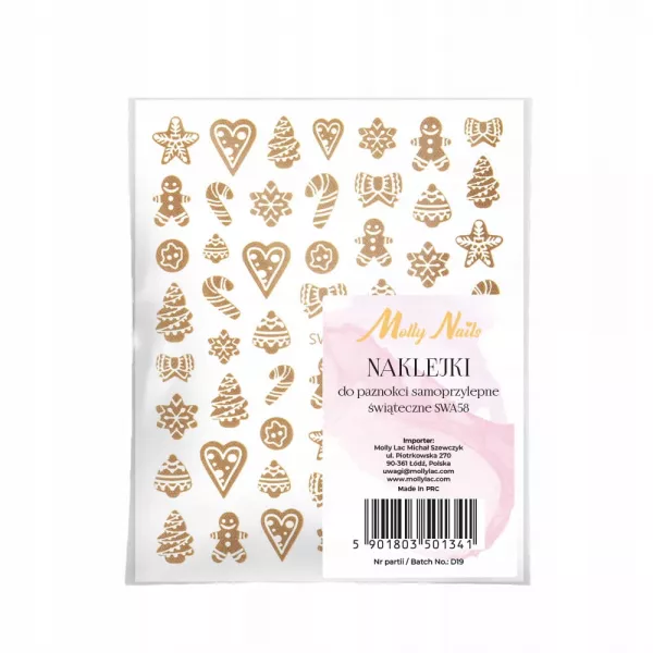 Naklejki Samoprzylepne Cienkie Świąteczne Pierniki SWA58