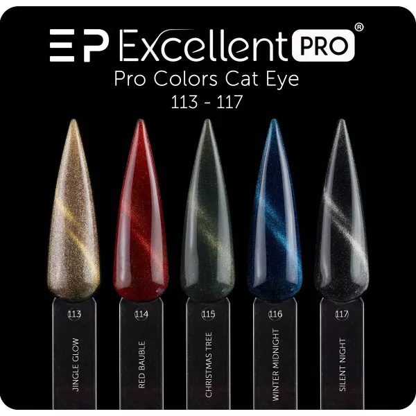 Excellent Lakier Hybrydowy Cat Eye 114 Red Bauble 7 g