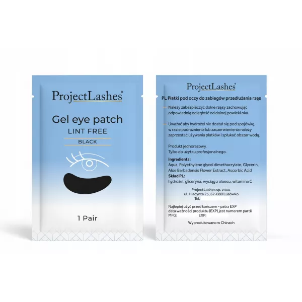 Płatki Żelowe Pod Oczy Do Przedłużania Rzęs UV Czarne 100 szt