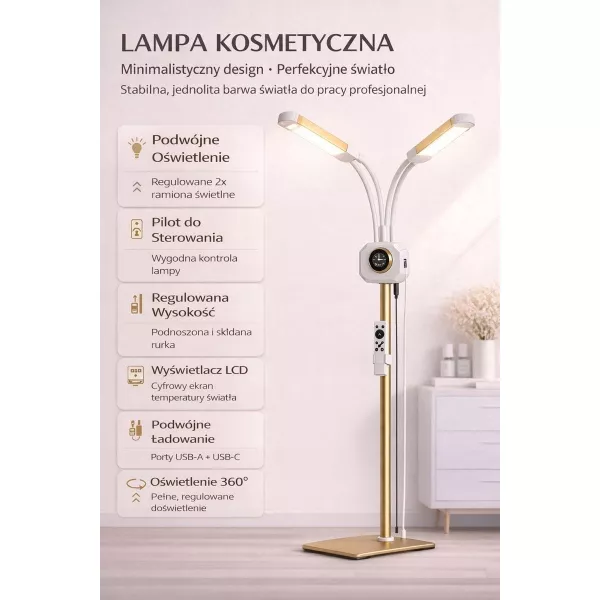 Beleco Lampa Kosmetyczna GOLD ELITE LIGHT LED 36W