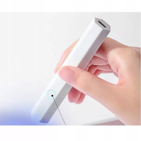 Mini lampa do paznokci UV LED latarka przenośna USB 3W biała