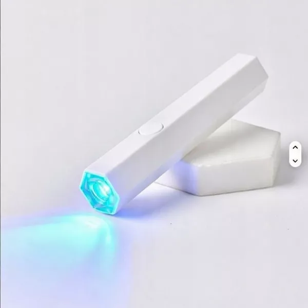Mini lampa do paznokci UV LED latarka przenośna USB 3W biała